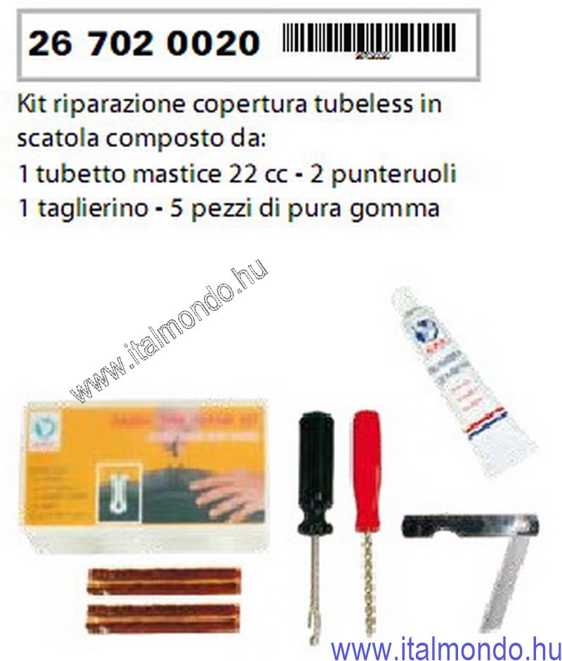 gumijavító klt. tömlőnélküli kicsi RMS