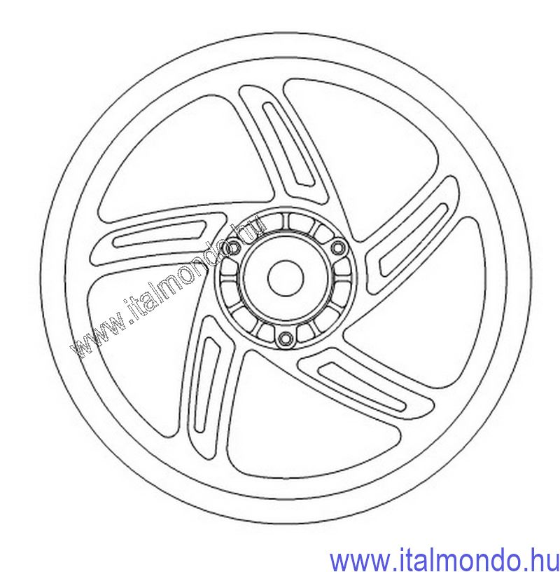 kerék hátsó ATLANTIC 125-200-250 2003-08 ezüst GRIMECA