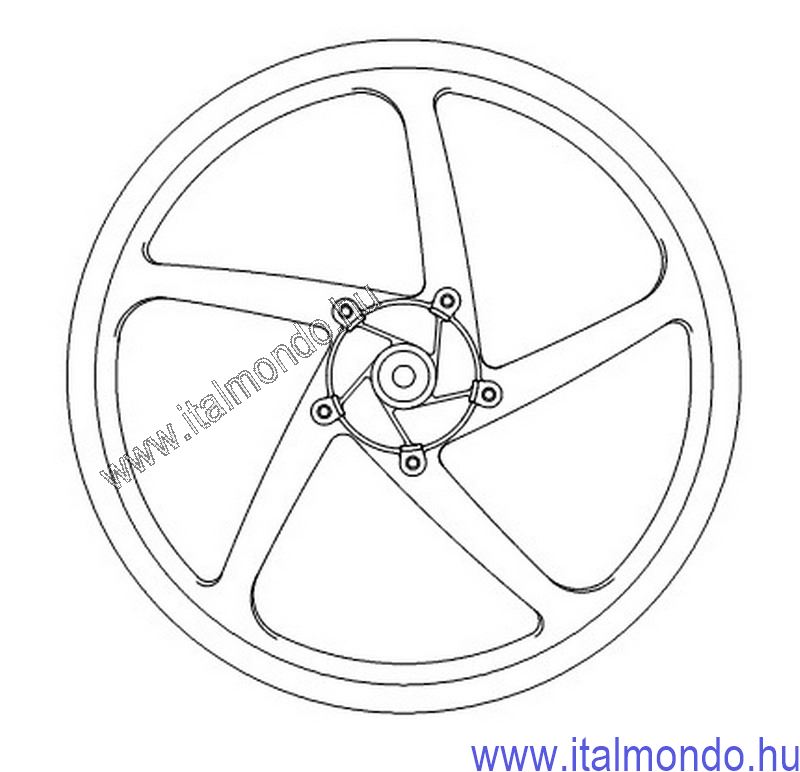 kerék hátsó RS 50-TUONO 50 1999-2004 fekete GRIMECA