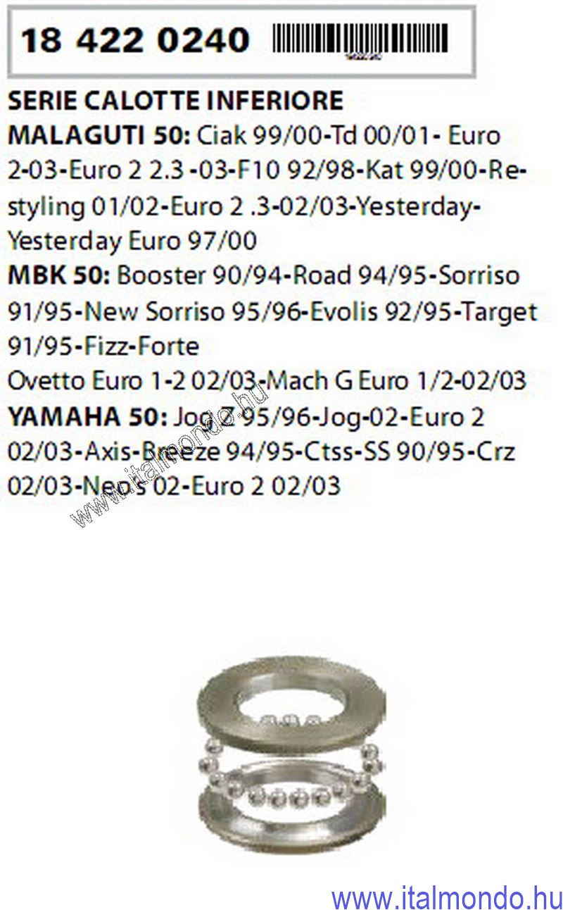 kormánycsapágy alsó F10-BOOSTER RMS