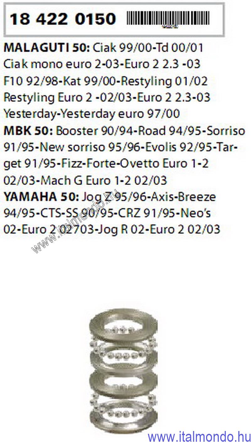 kormánycsapágy F10-BOOSTER-OVETTO-NEOS RMS