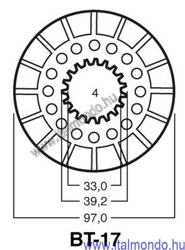 kuplunglamella BETA 50 5-6 sebességes ADIGE
