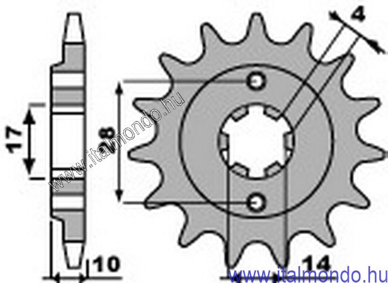 lánckerék első DERBI SENDA-GAS P.B.R.