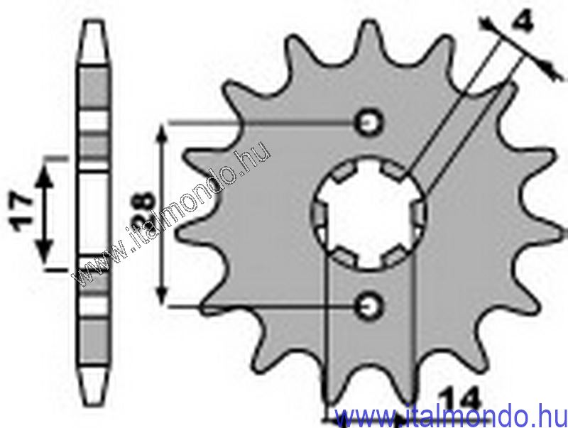 lánckerék első DERBI SENDA-GP1 2000- P.B.R.