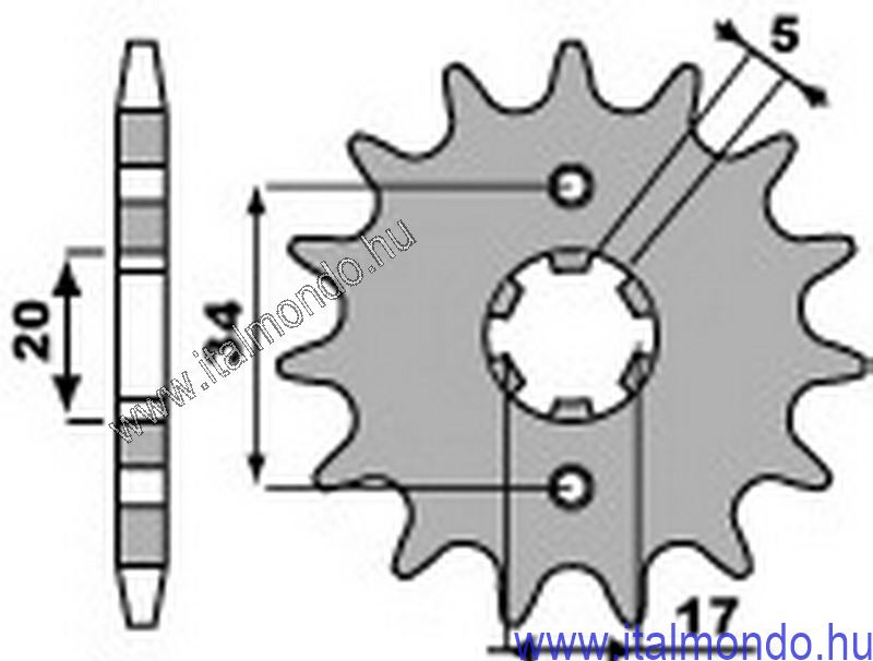 lánckerék első DERBI SENDA-HONDA CBR-CBF-XLR 125 P.B.R.