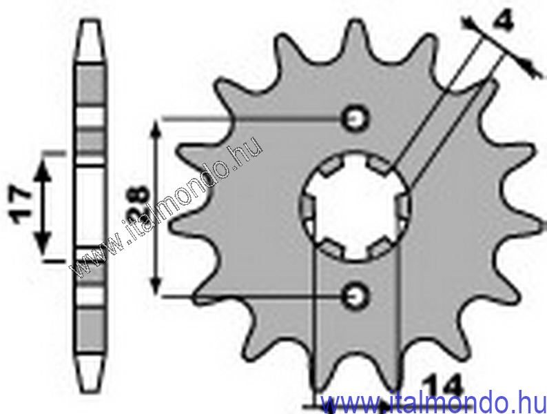 lánckerék első DERBI TERRA 125-PITBIKE P.B.R.