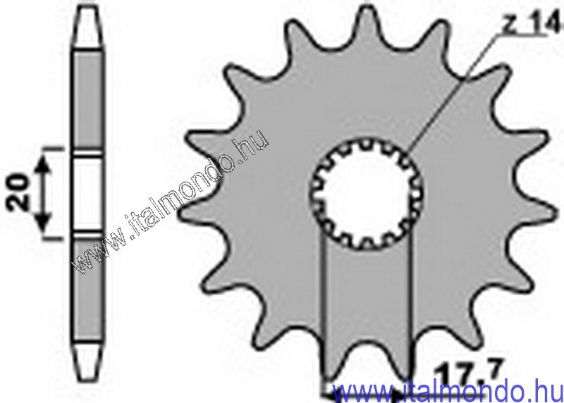 lánckerék első DT-TDR-TZR-DERBI-MZ 125 P.B.R.