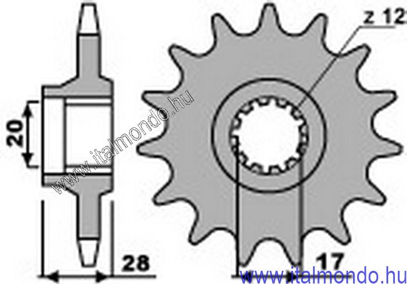 lánckerék első GILERA KK-KZ-RV-RX 125 P.B.R.