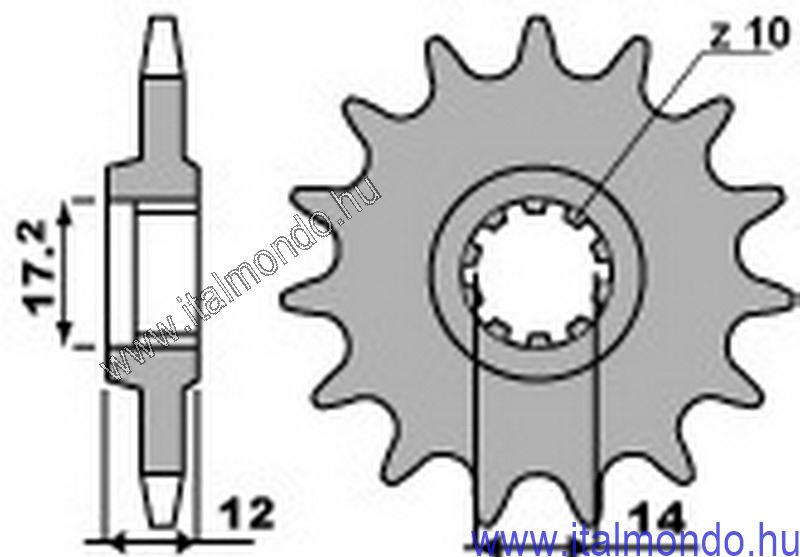 lánckerék első GILERA RC 50-SIOUX P.B.R.