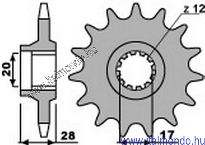 lánckerék első GILERA SP 01-SP 02-CRONO P.B.R.