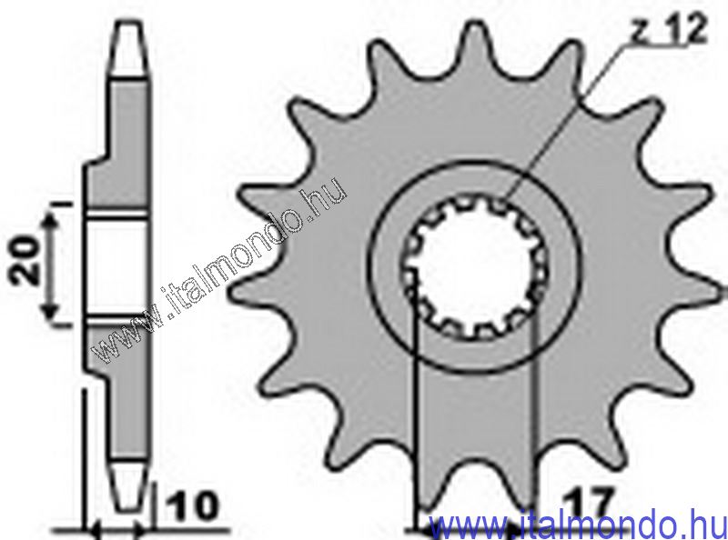 lánckerék első HUSQUARNA 125 P.B.R.