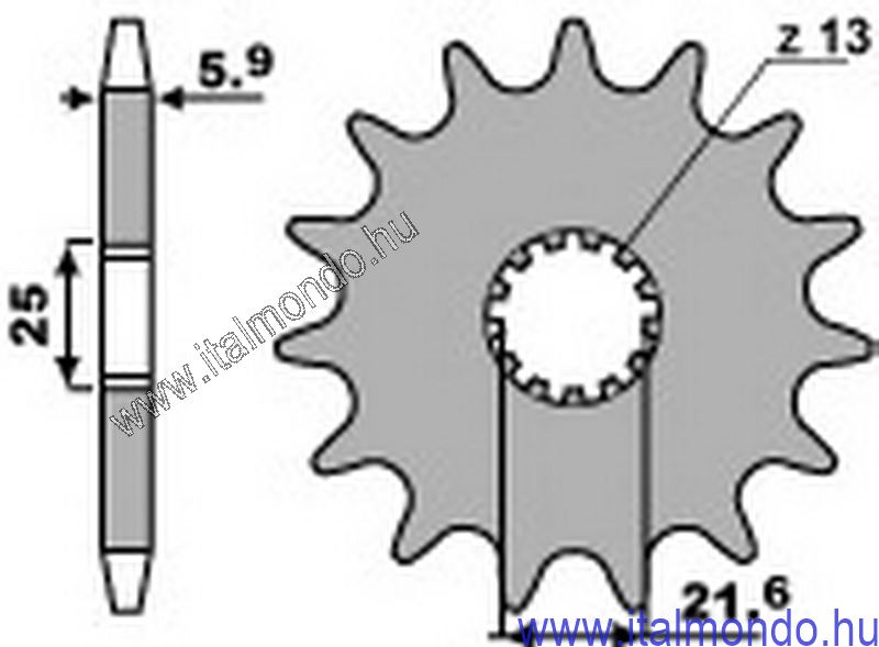 lánckerék első KAWA KLX 250-YZ450-RS 250 P.B.R.