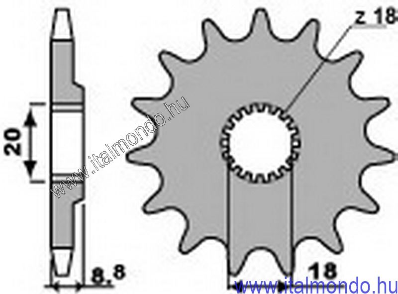 lánckerék első KTM 50 P.B.R.