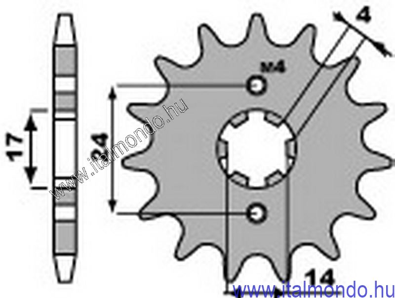 lánckerék első PIAGGIO-DERBI 2006-2007 P.B.R.