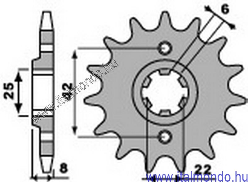 lánckerék első XL-XR-CB 250-XL-XR-NX 600 P.B.R.