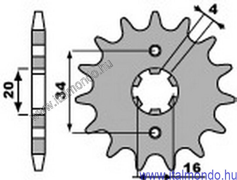 lánckerék első YAMAHA DT-XT-SR-RD 125 P.B.R.