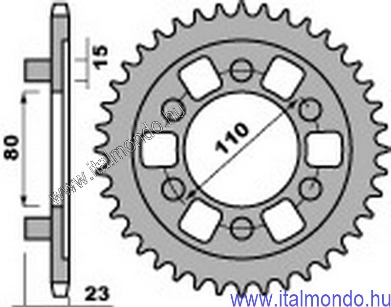 lánckerék hátsó APRILIA AF1 125-FUTURA Z=38 CIF