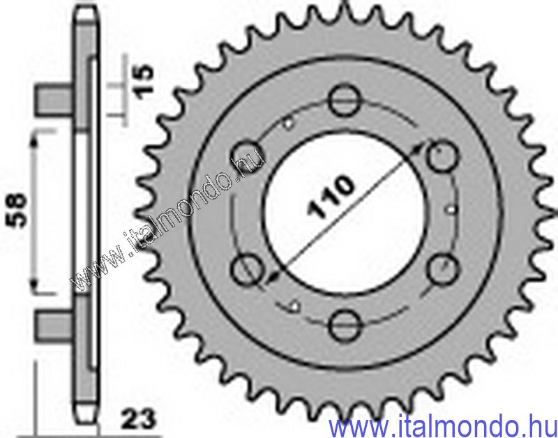 lánckerék hátsó APRILIA RED ROSE 125 P.B.R.