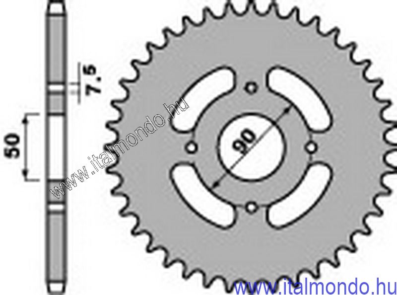 lánckerék hátsó APRILIA RX 50 1991 P.B.R.