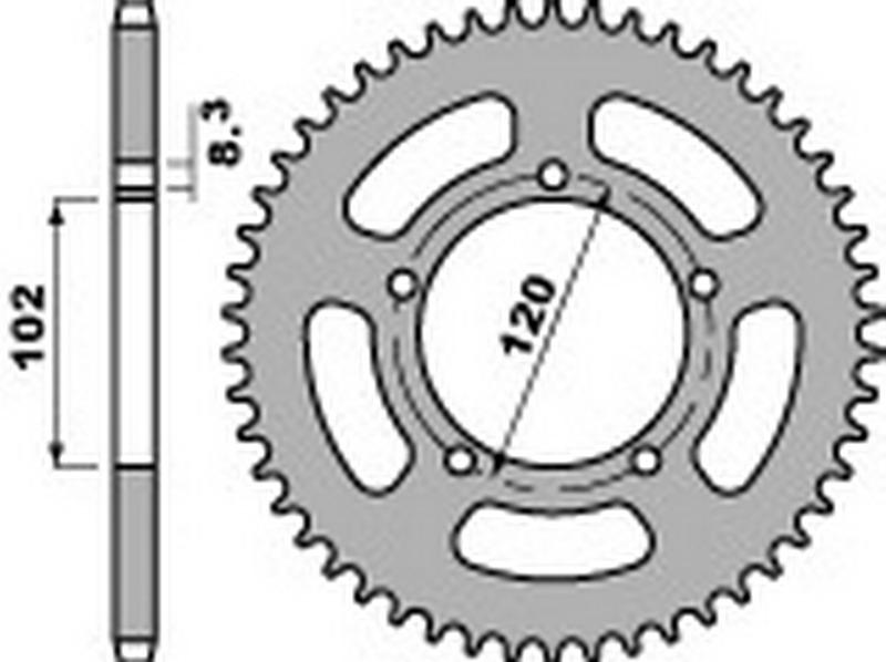 lánckerék hátsó APRILIA RX-MX 50 98- P.B.R.