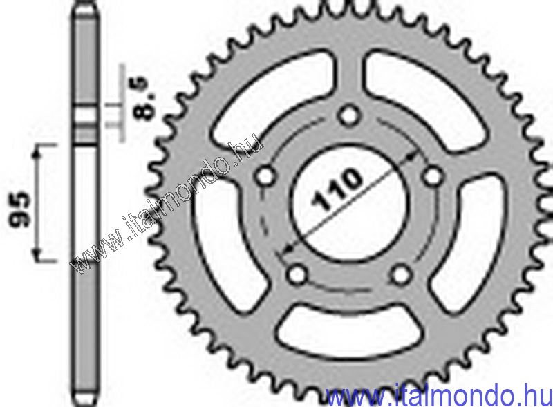lánckerék hátsó CAGIVA AR-ELEFANT-ST 125 P.B.R.