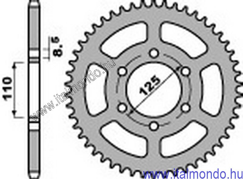 lánckerék hátsó CAGIVA FRECCIA-RV 125 P.B.R.