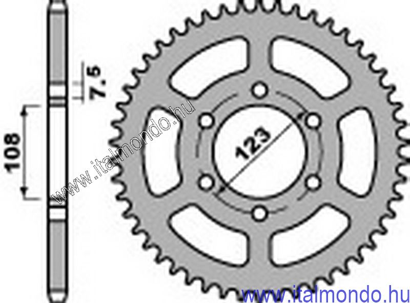 lánckerék hátsó CAGIVA PRIMA-SUPERCITY 50 P.B.R.