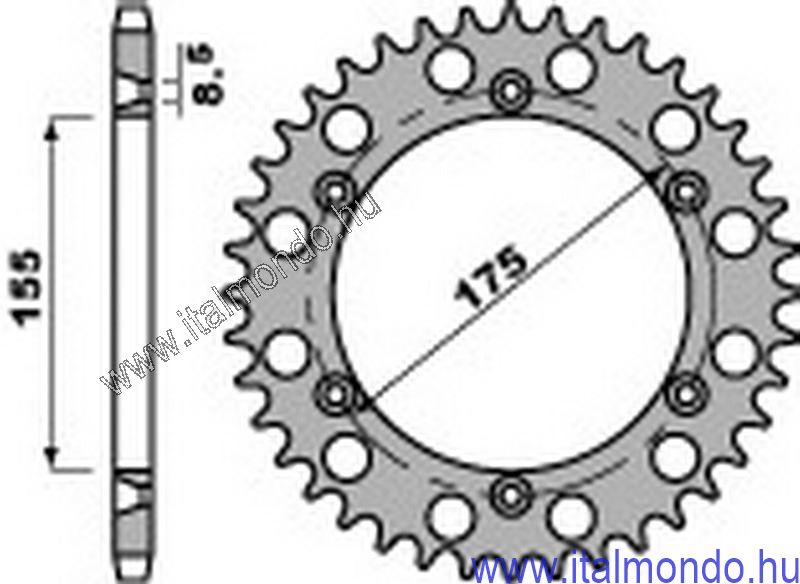 lánckerék hátsó CAGIVA WMX 125-250 P.B.R.