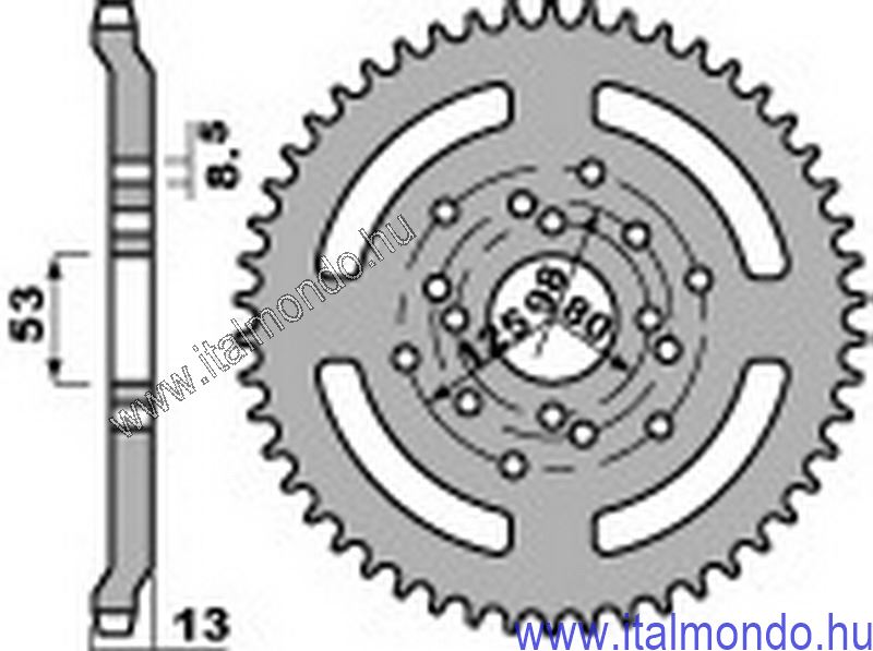 lánckerék hátsó DERBI FENIX-SENDA-CLASSIC P.B.R.