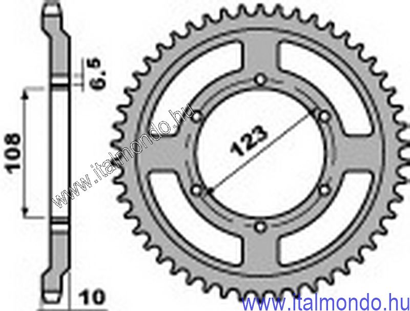 lánckerék hátsó DERBI GPR-GILERA GP 50 P.B.R.