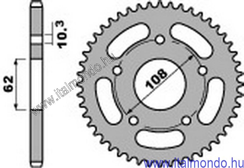 lánckerék hátsó DERBI GPR R-NUDE 125 P.B.R.