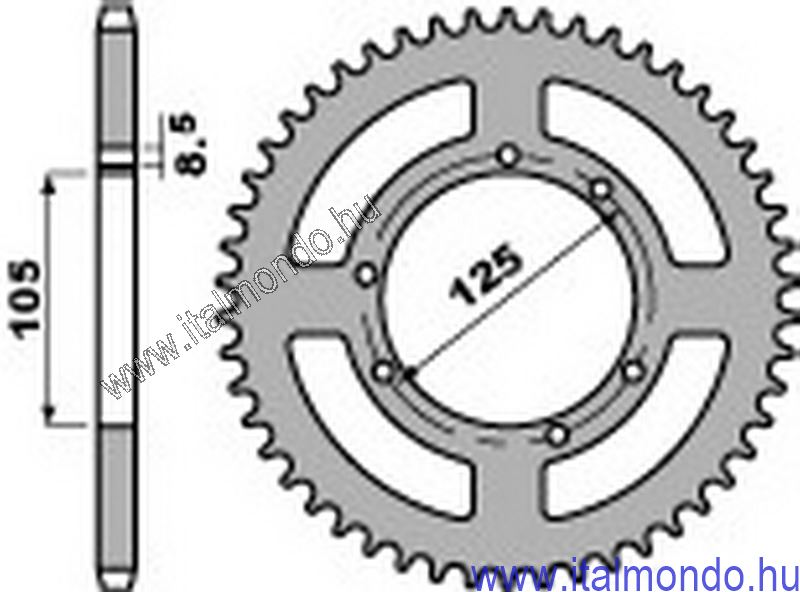 lánckerék hátsó DERBI SENDA 50-TERRA-MULHACEN 125 P.B.R.