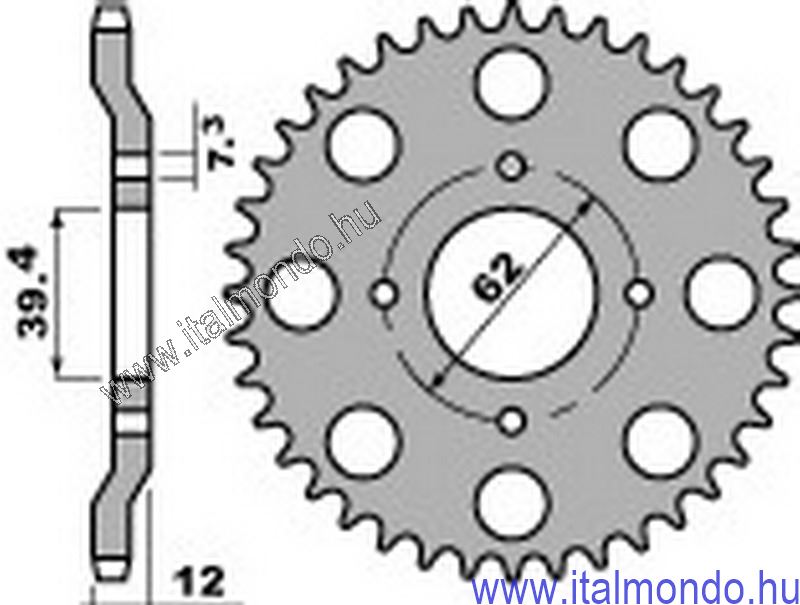 lánckerék hátsó FANTIC SUPER ROCKET-GARELLI VIP P.B.R.