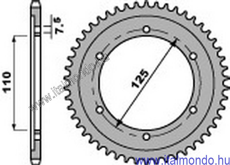 lánckerék hátsó GILERA KK-KZ P.B.R.