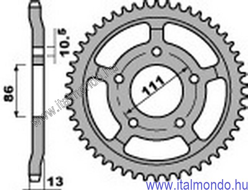lánckerék hátsó GILERA NORD WEST 600 P.B.R.