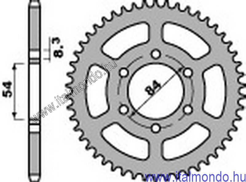 lánckerék hátsó GILERA RALLY 125 P.B.R.