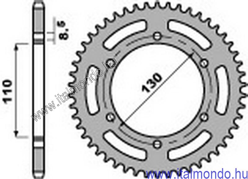 lánckerék hátsó GILERA RC 125 TOP RALLY P.B.R.