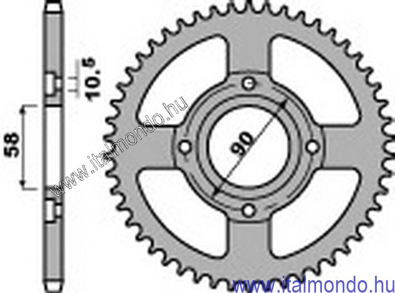 lánckerék hátsó HONDA NS 125 P.B.R.
