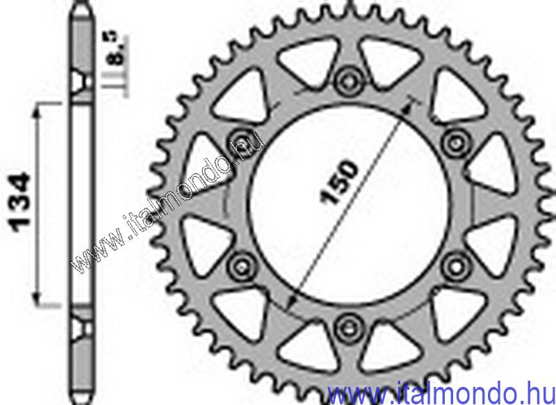 lánckerék hátsó KAWA KX-KDX 125-RMZ 250 P.B.R.