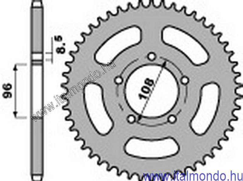 lánckerék hátsó MZ 125SM P.B.R.