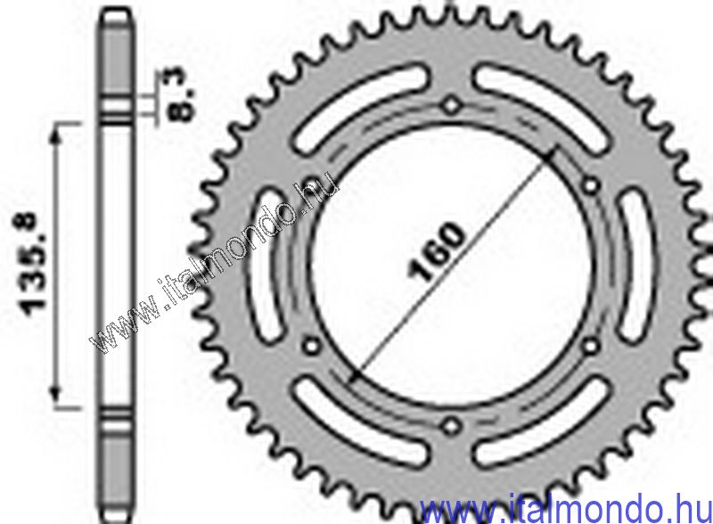 lánckerék hátsó PEGASO 600-650-BMW F650 P.B.R.