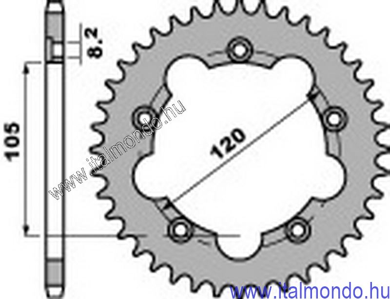 lánckerék hátsó PEGASO-RX 50-RC 50 TOP P.B.R.