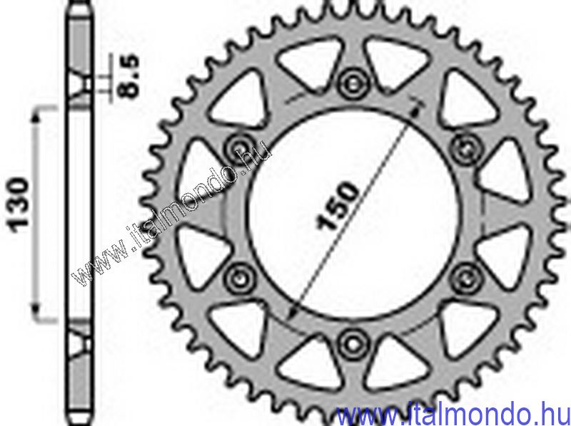 lánckerék hátsó RC 600-YAMAHA YZ P.B.R.