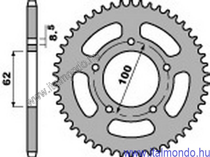 lánckerék hátsó RIEJU SPIKE-SMX-SRX P.B.R.
