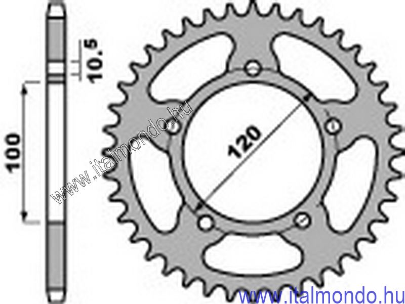 lánckerék hátsó RS 125 2006-  520-hoz alu APRILIA