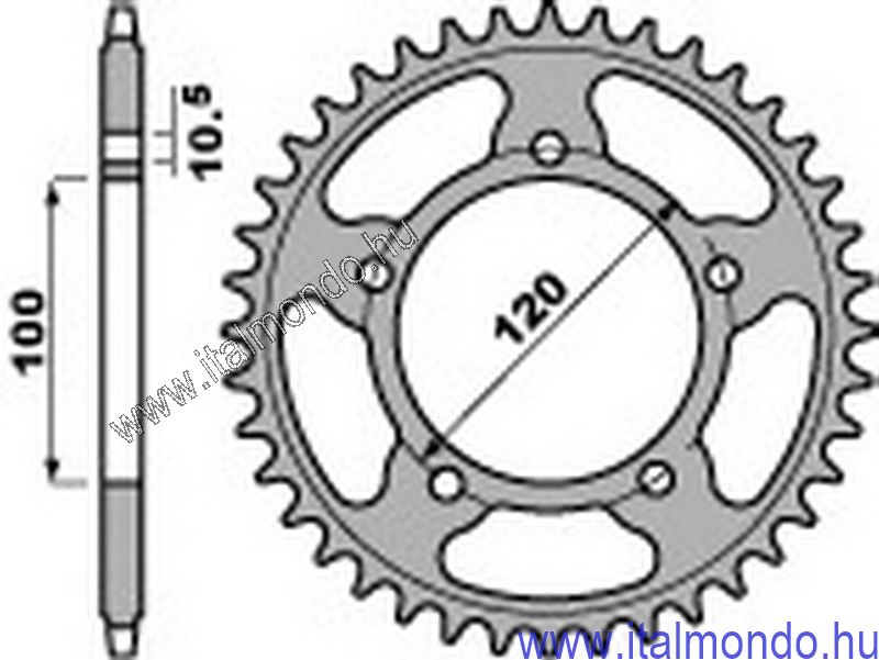 lánckerék hátsó RS 125 2006- alu 415lánc P.B.R.