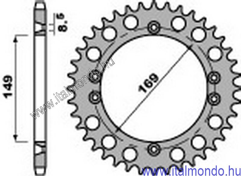 lánckerék hátsó TUAREG RALLY 125 1985-87 P.B.R.