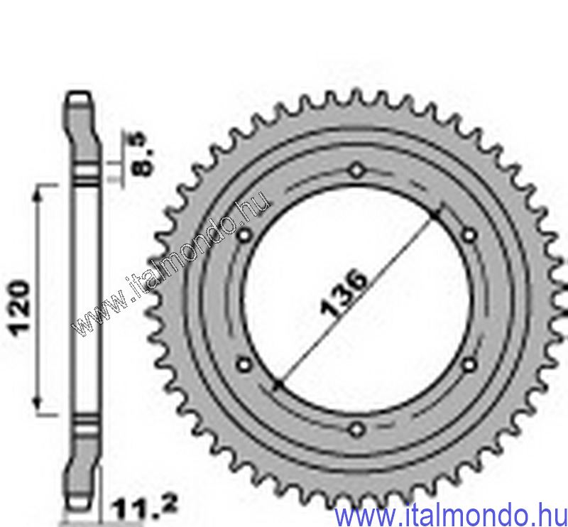 lánckerék hátsó TZR 125R 1991 olasz verzió P.B.R.
