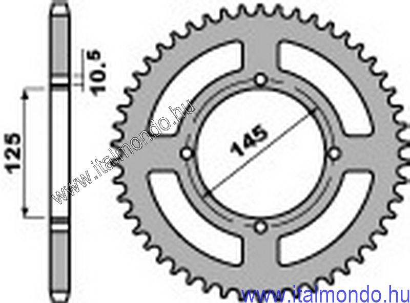 lánckerék hátsó YAMAHA XV-XVS 125-250-XT 600 P.B.R.