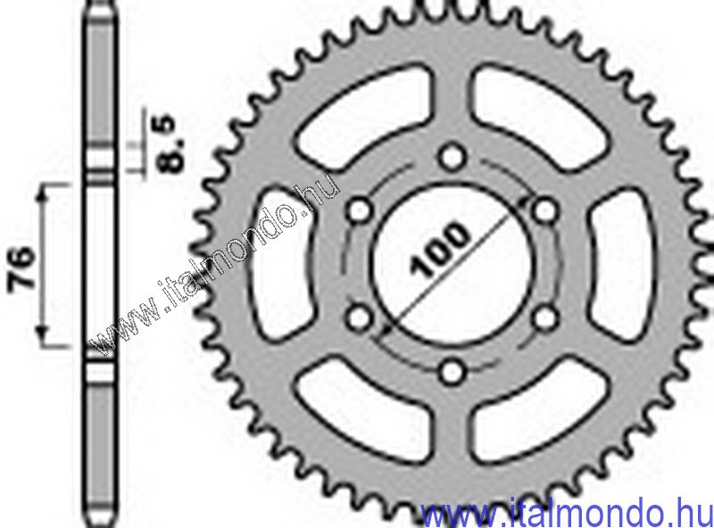 lánckerék hátsó YAMAHA YZF-R 125 2008-2013 P.B.R.